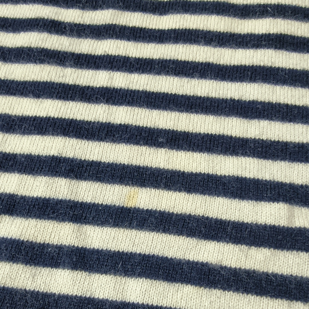 Equipment Navy and White Striped Mariniere Cotton Sweater Medium - Picture 8 of 10